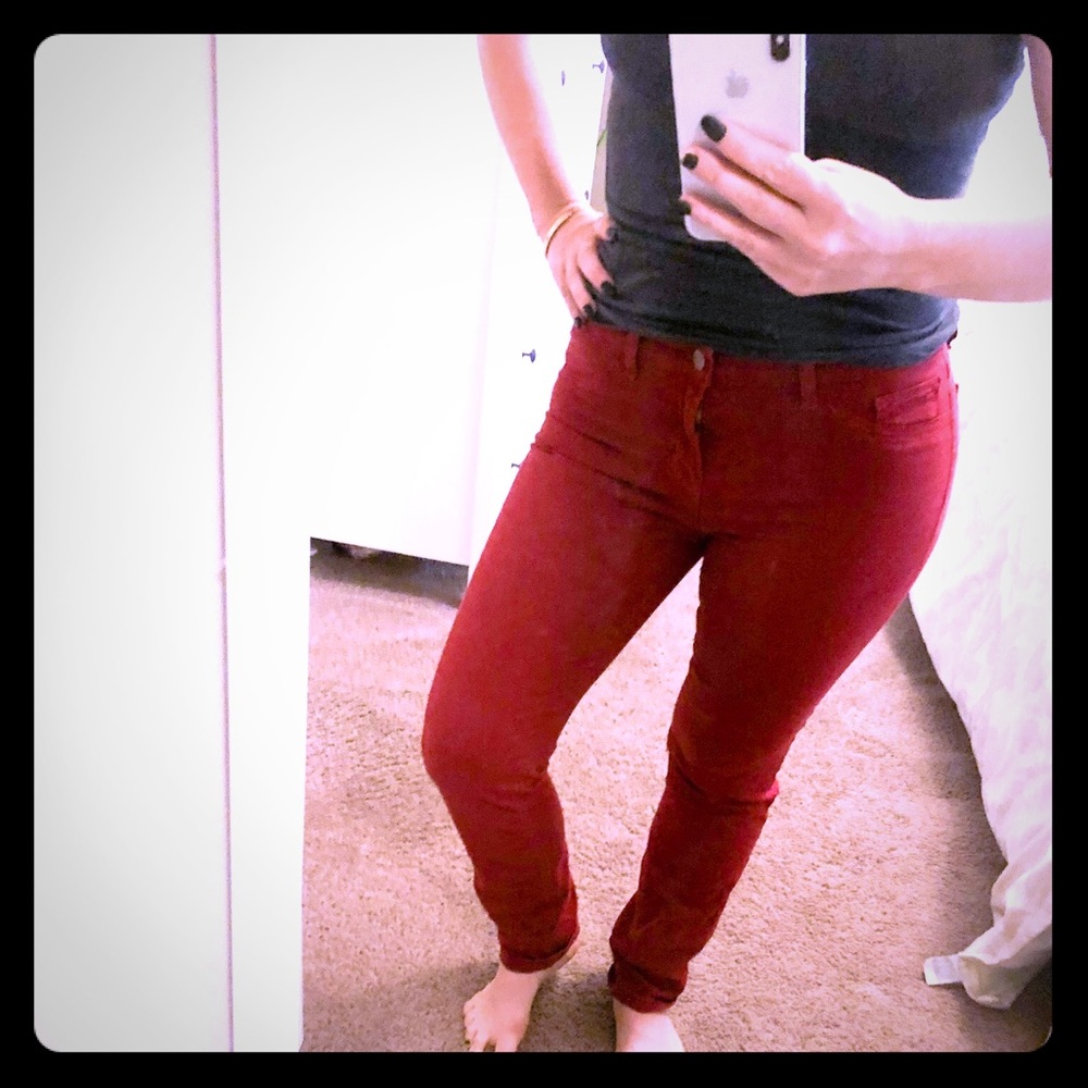 J Brand red skinny jean